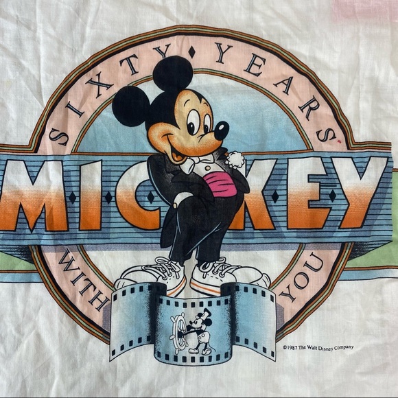 Mickey Mouse Walt Disney 1987 Vintage Bandana - Picture 6 of 7